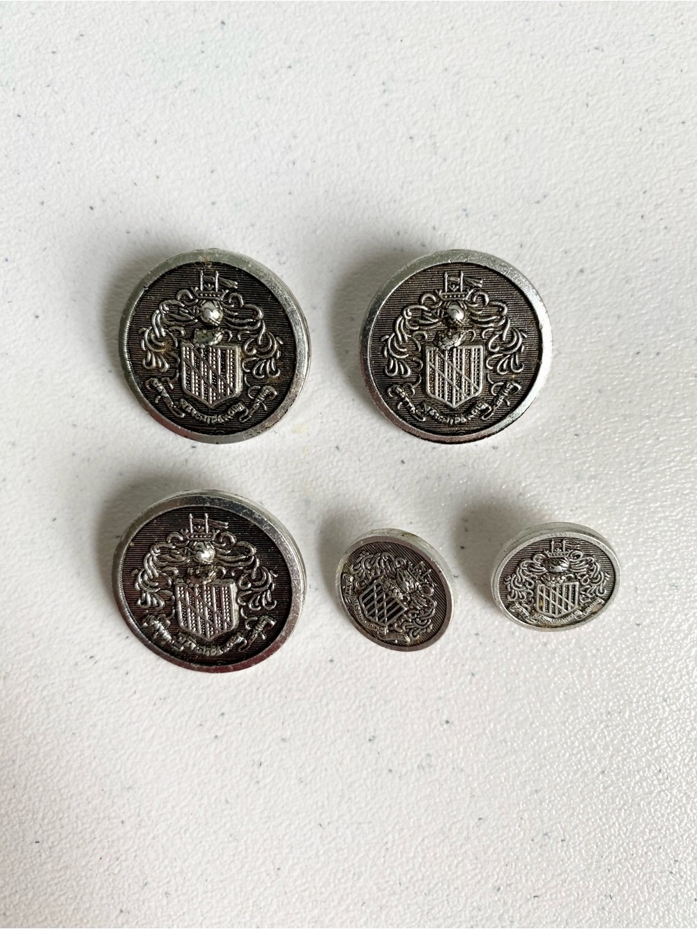 Vintage Coat of Arms Crest Buttons